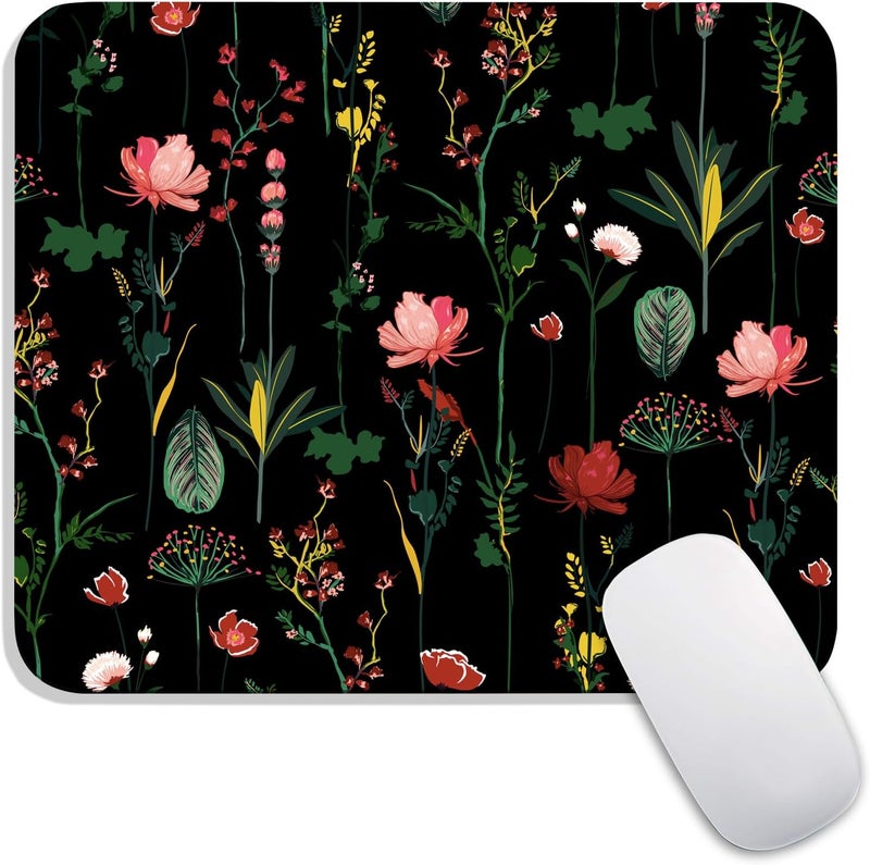 Armanza Square Mouse Pad Blooming Botanical Flowers,Personalized Premium-Textured Custom Mouse Mat Design,Washable Mousepad Cloth,Non-Slip Rubber Base Computer Mouse Pads for Wireless Mouse - Image 1